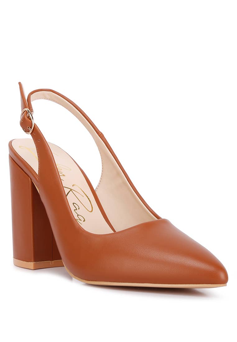Eve Pointed-Toe Block Heel Sandals
