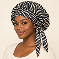 Leopard-print bonnet on a model