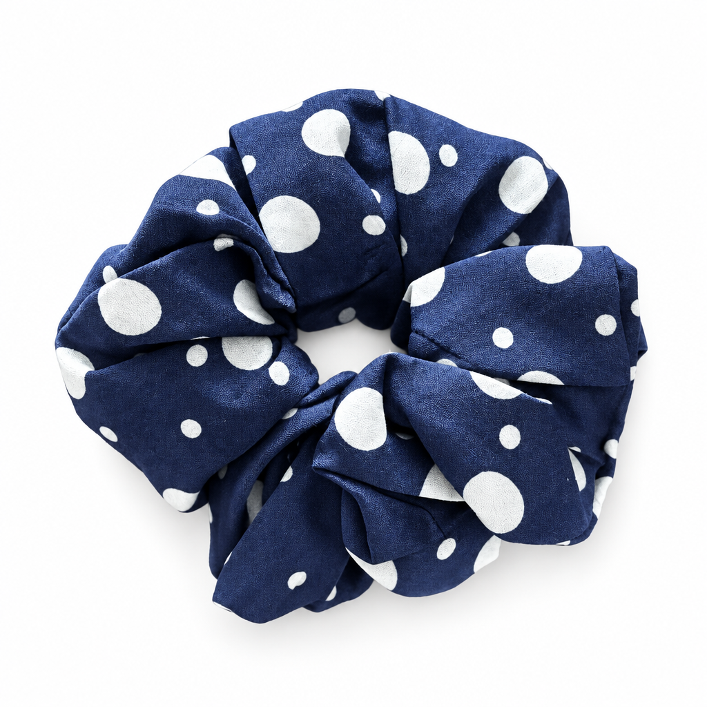 Polka-dot scrunchie on a white background